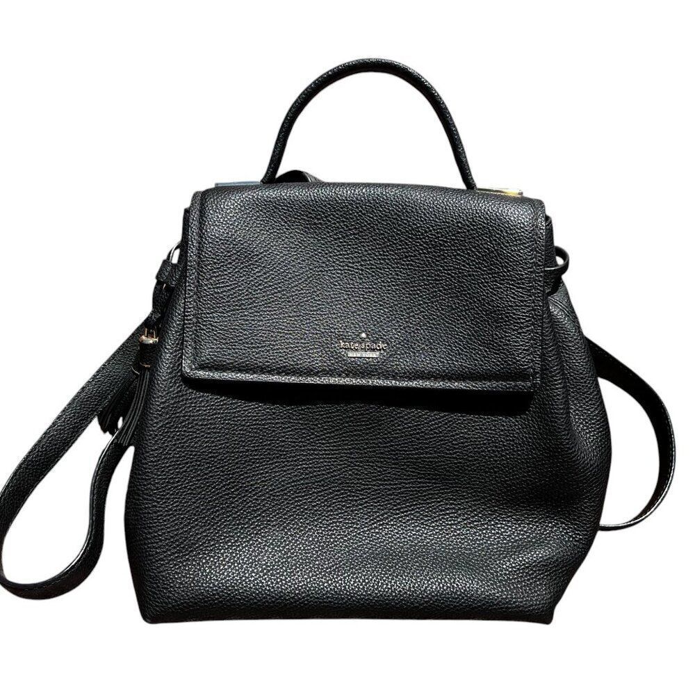 Kate Spade Black Leather Backpack